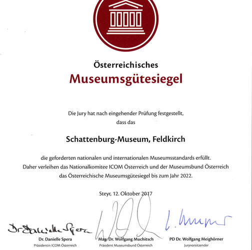 Verleihung Museumsgütesiegel Schatteburg-Museum
