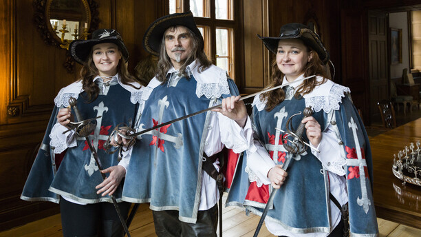 Vortrag zu d'Artagnan und die drei Musektiere im Palas der Schattenburg Vortrag zu d'Artagnan und die drei Musektiere im Palas der Schattenburg